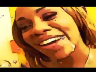 Melrose foxxx phim hoạt hình blowjob kiêm trong miệng xương sống đen cây mun ass