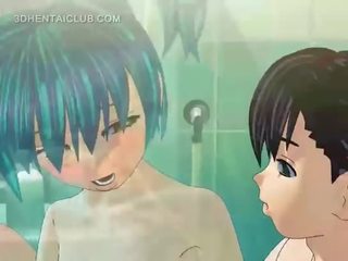 Anime x rated video- nukke saa perseestä hyvä sisään suihku
