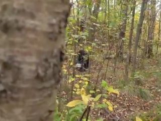 Crazy maniac was watching the lady &excl; then he fucked her in the woods