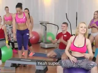Fitness rooms big boobs babes suck and fuck teachers member before orgasme
